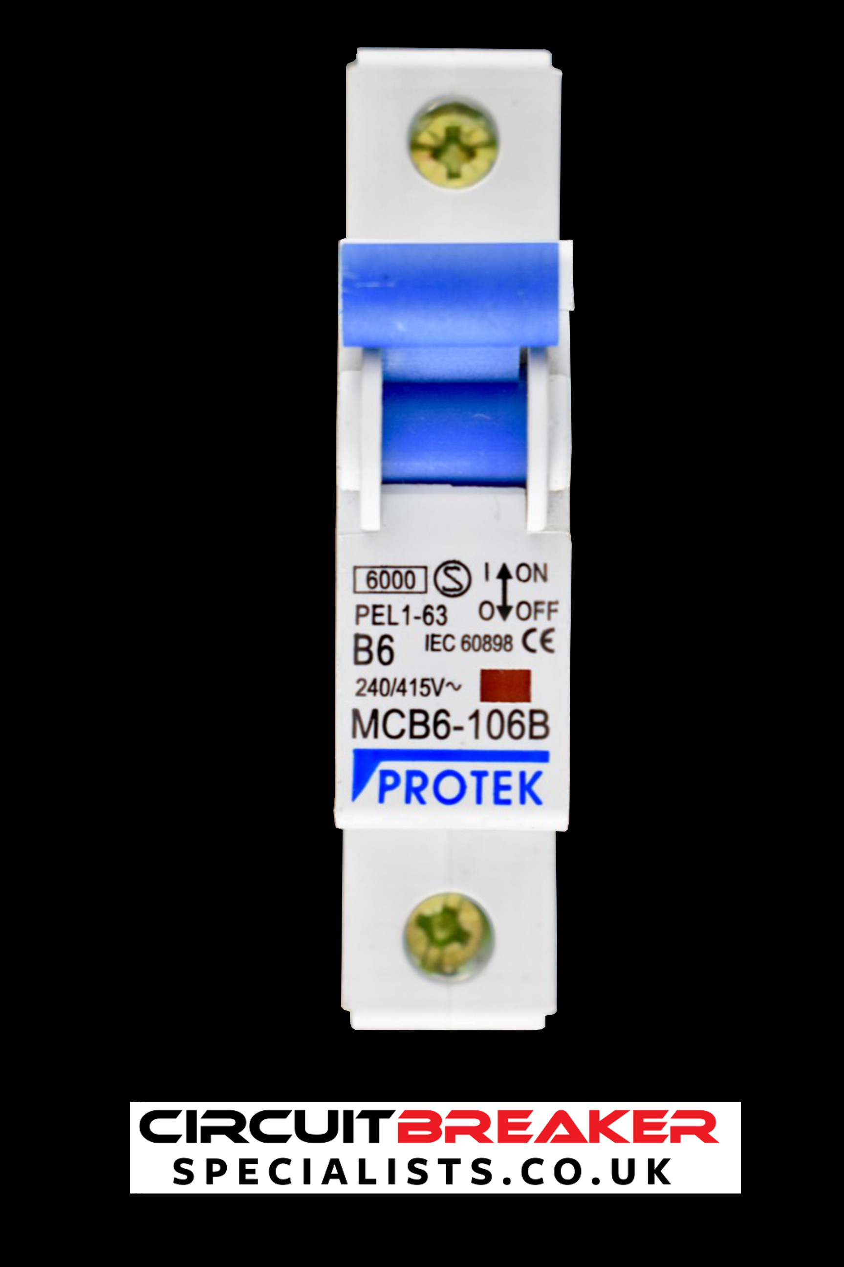 PROTEK 6 AMP CURVE B 6kA MCB CIRCUIT BREAKER PEL1-63 MCB6-106B